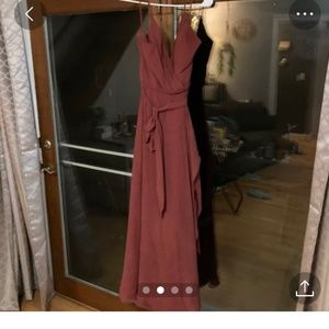 Amsale Carmelle Bridesmaid Dress- Cayenne Color,chiffon